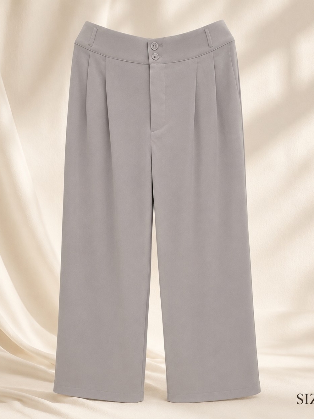 HALARA Light Gray Wide-Leg Trousers